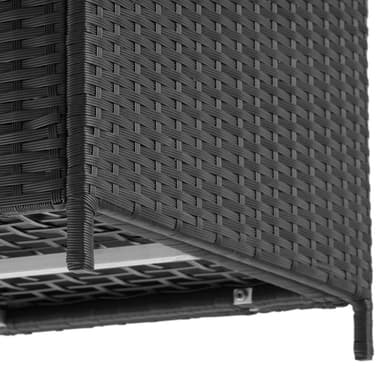 Puteboks med hjul 297 L - 117x54x64cm - svart/svart