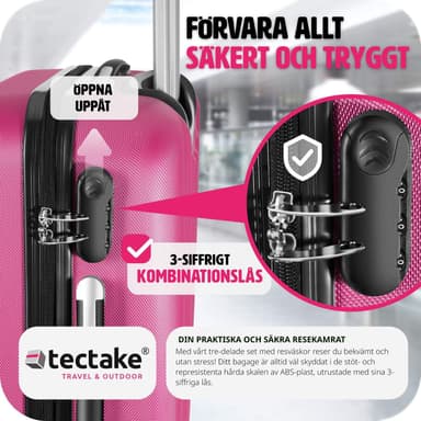 Koffert sett 3 deler hardcase ABS - pink