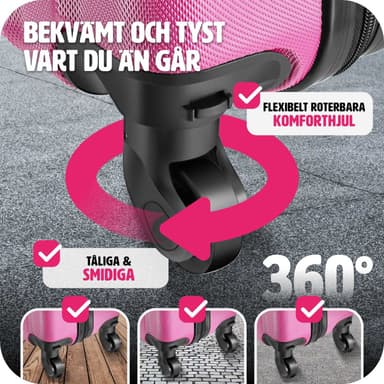 Koffert sett 3 deler hardcase ABS - pink