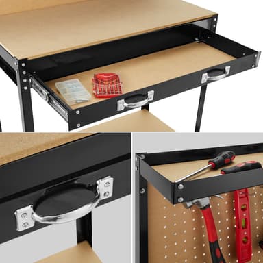 Arbeidsbenk med perforert vegg - 81 x 41 x 145 cm