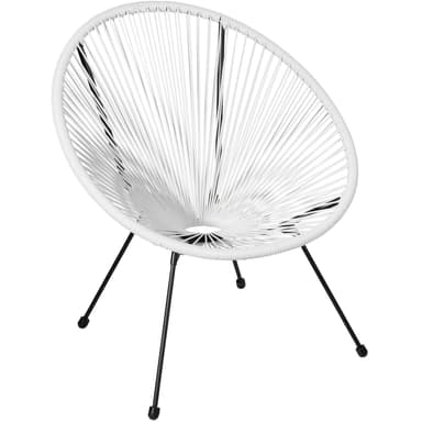 Sett med 2 stoler Gabriella Retro Acapulco-stil - hvit