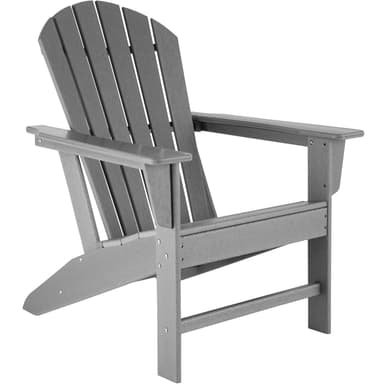 Sett av 2 hagestoler med fotskammel Adirondack-Design - grå