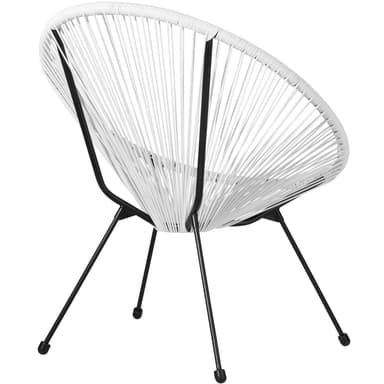 Sett med 2 stoler Gabriella Retro Acapulco-stil - hvit