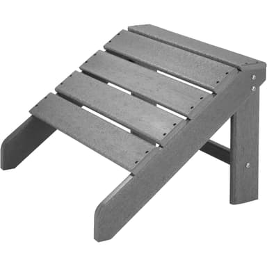 Sett av 2 hagestoler med fotskammel Adirondack-Design - grå