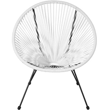 Sett med 2 stoler Gabriella Retro Acapulco-stil - hvit