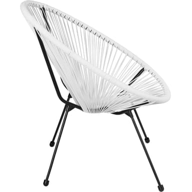 Sett med 2 stoler Gabriella Retro Acapulco-stil - hvit