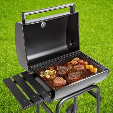 BBQ kullgrill av pulverlakkert metall - svart