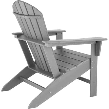 Hagestol med fotskammel Adirondack-Design - grå