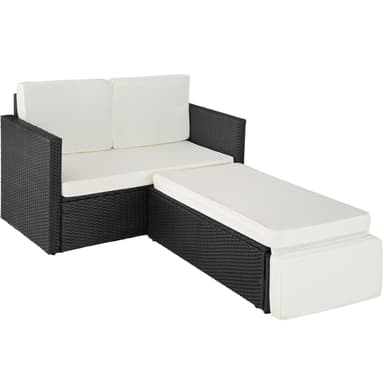 Poly rotting hagemøbel sofa Korfu - svart