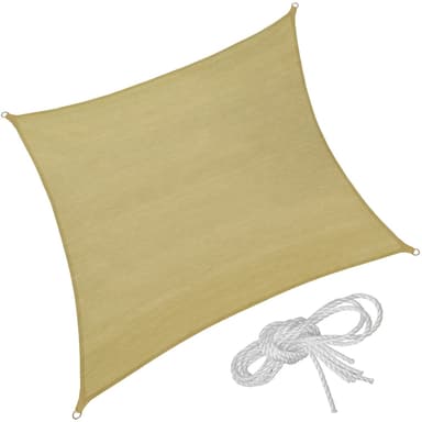 Solseil firkant, beige - 360 x 360 cm