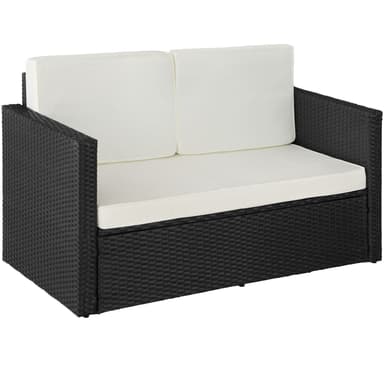 Poly rotting hagemøbel sofa Korfu - svart