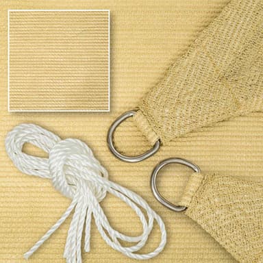 Solseil firkant, beige - 360 x 360 cm