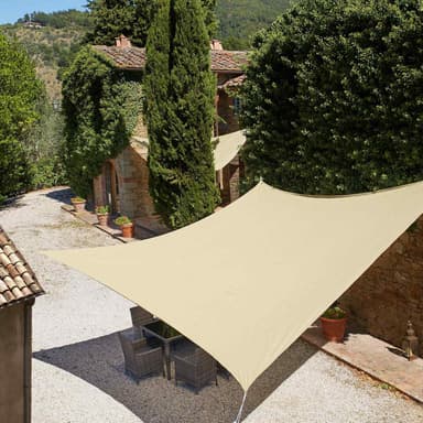 Solseil firkant, beige - 360 x 360 cm