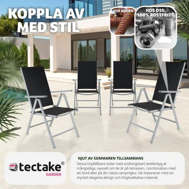 4 stk Aluminium hagestoler - sølv