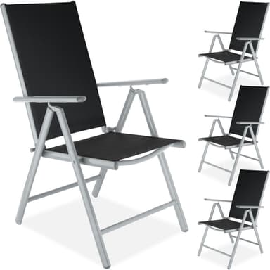 4 stk Aluminium hagestoler - sølv