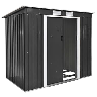 Redskapsbod med skråtak 213x130x173 cm - grå