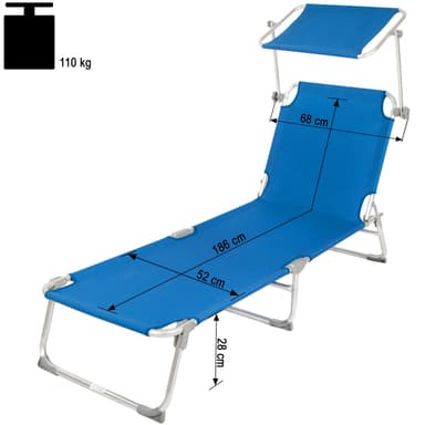 2 Aluminium solsenger Victoria med 4-trinn - blå