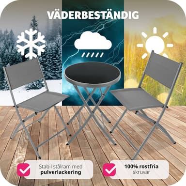 Hagemøbler - balkongsett Düsseldorf - grå