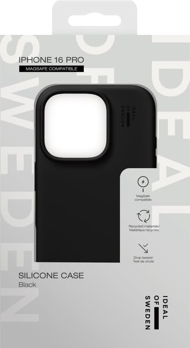iDeal of Sweden Silicone iPhone 16 Pro deksel (sort)