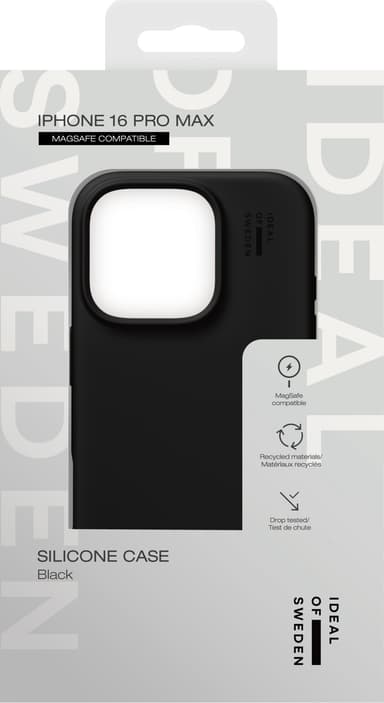 iDeal of Sweden Silicone iPhone 16 Pro Max deksel (sort)