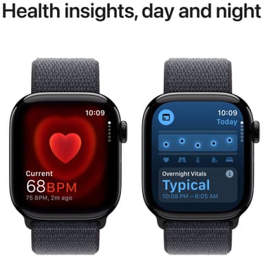Apple Watch S10 42mm GPS+Cel (Sort Aluminium/Blekk Sport Loop)