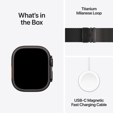Apple Watch Ultra 2 49mm GPS+CEL Sort Titan/Sort Titan Milanese Loop) S