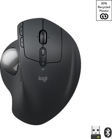 Logitech MX Ergo S Advanced trådløs trackball-mus (sort)