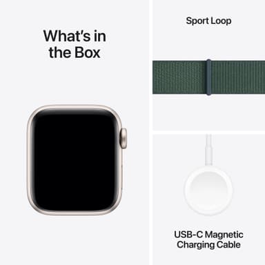 Apple Watch SE 2nd Gen 40mm GPS (Stjerneskinn Alu/Tjerngrønn sport loop)