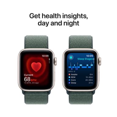 Apple Watch SE 2nd Gen 40mm GPS (Stjerneskinn Alu/Tjerngrønn sport loop)