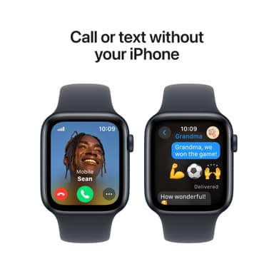 Apple Watch SE 2nd Gen 44mm LTE (Midnatt Alu/Midnatt sport band S/M)