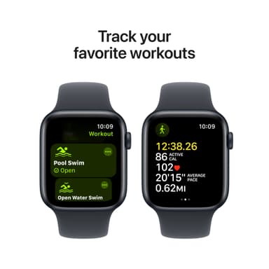 Apple Watch SE 2nd Gen 44mm LTE (Midnatt Alu/Midnatt sport band S/M)
