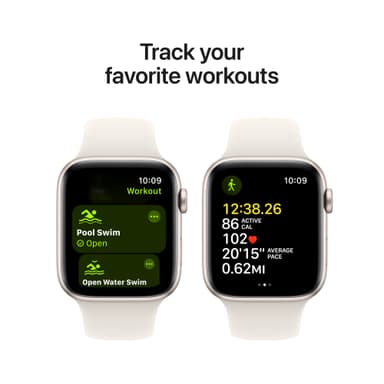 Apple Watch SE 2nd Gen 44mm GPS (Stjerneskinn Alu/Stjerneskinn sport band S/M)