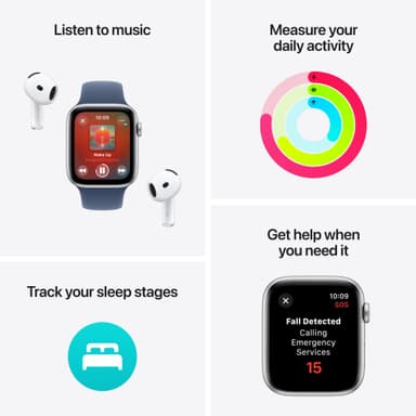 Apple Watch SE 2nd Gen 44mm GPS (Midnatt Alu/Blekk sport loop)