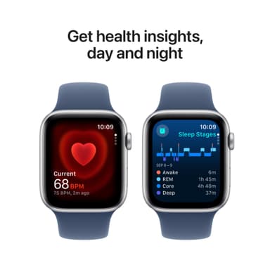 Apple Watch SE 2nd Gen 44mm GPS (Sølv Alu/Denim sport band M/L)