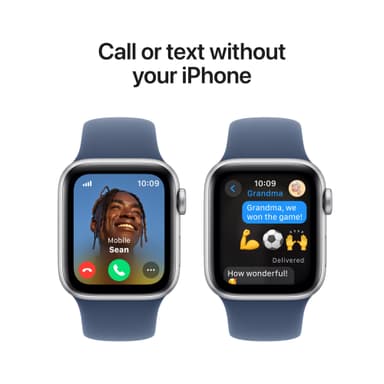 Apple Watch SE 2nd Gen 40mm LTE (Sølv Alu/Denim sport band S/M)