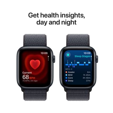 Apple Watch SE 2nd Gen 44mm GPS (Midnatt Alu/Blekk sport loop)