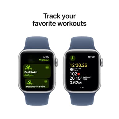 Apple Watch SE 2nd Gen 40mm LTE (Sølv Alu/Denim sport band S/M)