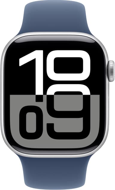 Apple Watch S10 46mm GPS+Cel (Sølv/Denim Sport Band) M/L