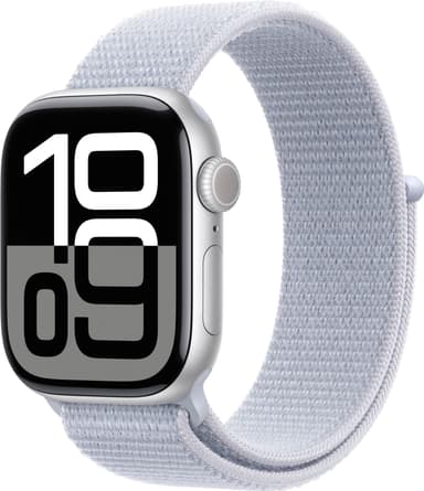 Apple Watch S10 42mm GPS (Sølv/Blå Sky Sport Loop)
