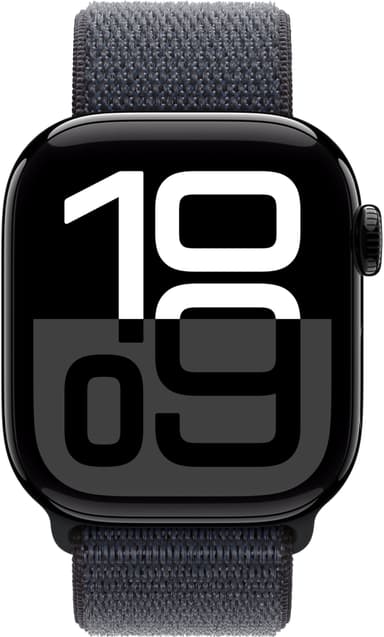 Apple Watch S10 42mm GPS+Cel (Sort Aluminium/Blekk Sport Loop)