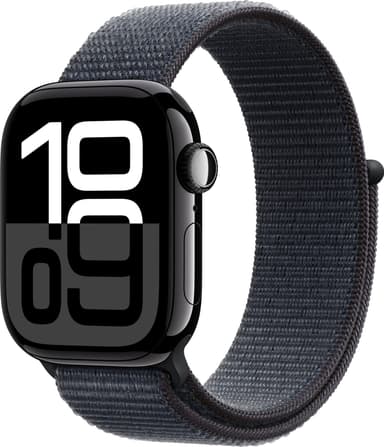 Apple Watch S10 42mm GPS+Cel (Sort Aluminium/Blekk Sport Loop)