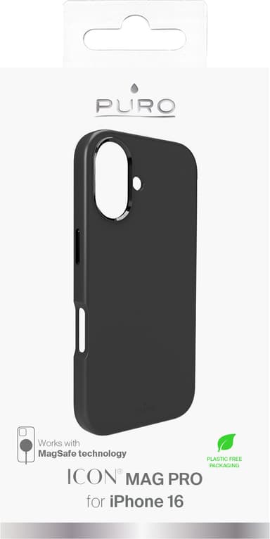 Puro Icon Mag Pro iPhone 16 deksel (sort)