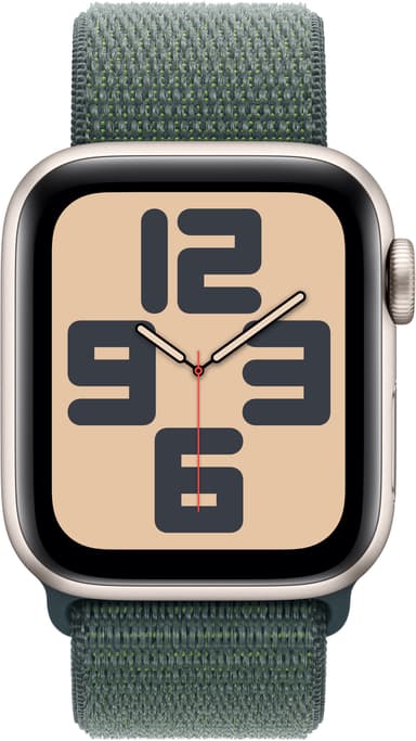 Apple Watch SE 2nd Gen 40mm GPS (Stjerneskinn Alu/Tjerngrønn sport loop)