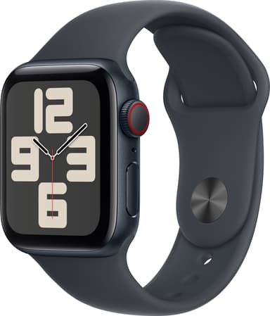 Apple Watch SE 2nd Gen 44mm GPS (Midnatt Alu/Midnatt sport band S/M)