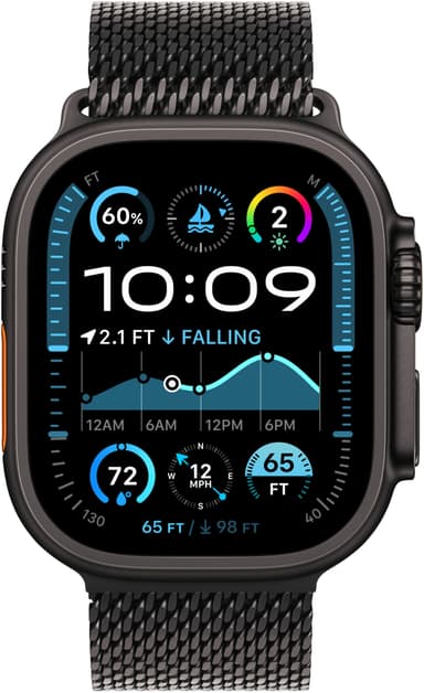 Apple Watch Ultra 2 49mm GPS+CEL (Sort Titan/Sort Titan Milanese Loop) L
