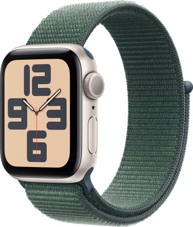 Apple Watch SE 2nd Gen 44mm GPS (Stjerneskinn Alu/Tjerngrønn sport loop)