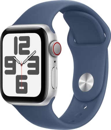 Apple Watch SE 2nd Gen 40mm LTE (Sølv Alu/Denim sport band S/M)