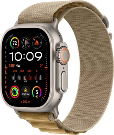 Apple Watch Ultra 2 49mm GPS+CEL (Naturlig Titan/Tan Alpine Loop) M