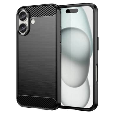 Børstet silikondeksel iPhone 16 Plus - Svart