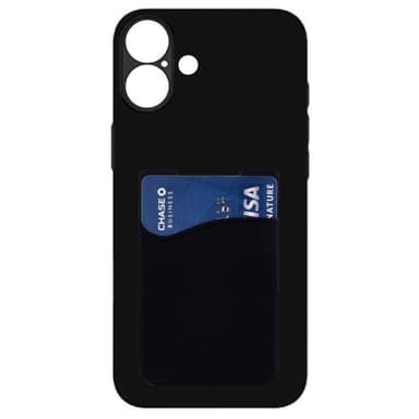 Silikon deksel med kortholder iPhone 16 - Svart